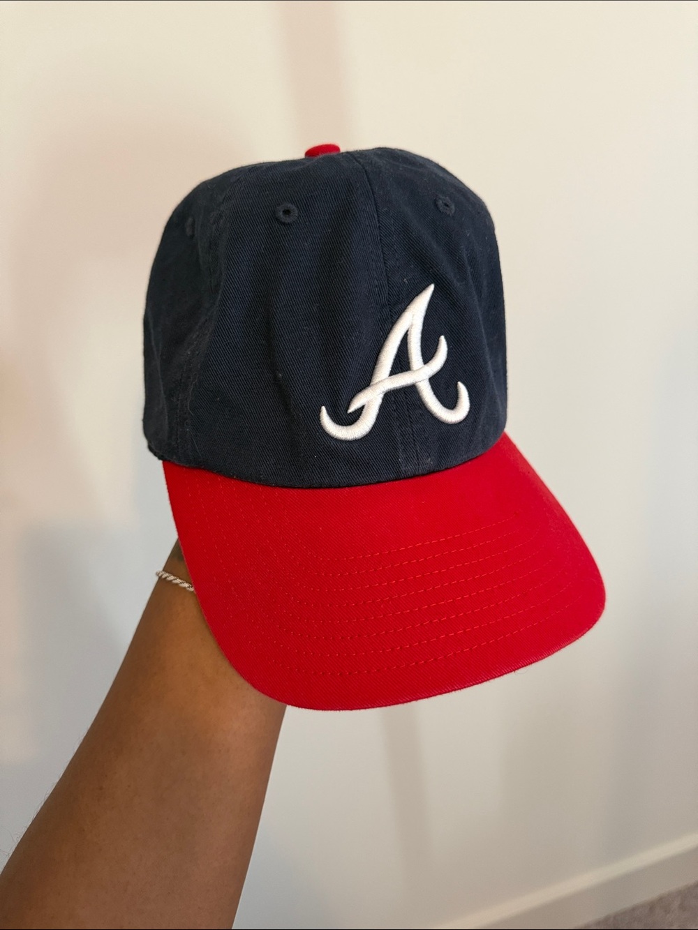 Navy and Red Baseball Cap with White 'A' Logo